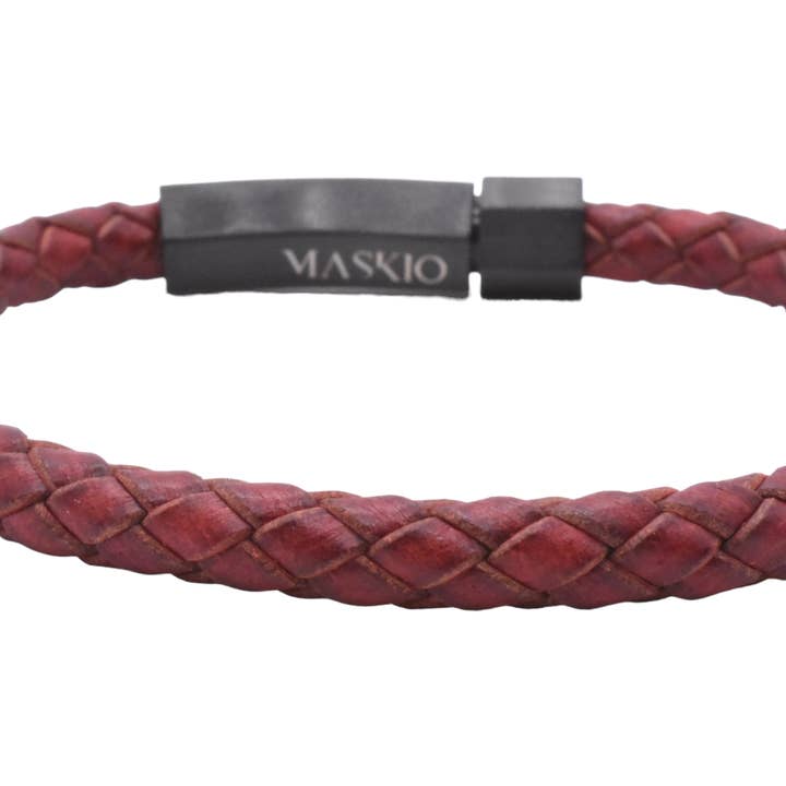 Maskio Red Leather Bracelet for wholesale by Maskio