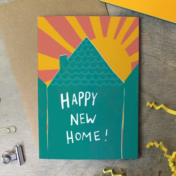 Happy new home housewarming card for wholesale by martha and hepsie ltd