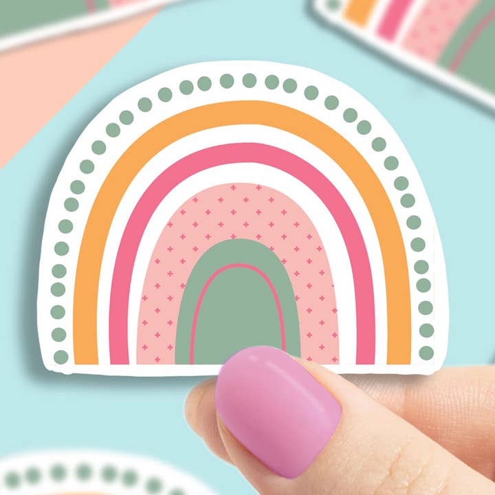 Aesthetic Rainbow Vinyl Sticker | Colorful Rainbow Designs for wholesale by Sweet Humors