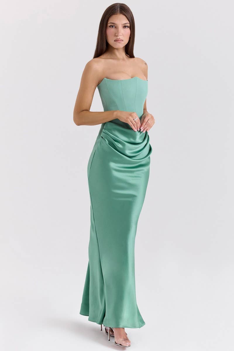 NINEXIS - Wholesale Dress - Women's - CWDMD5492_STRAPLESS BONED FITTED SOLID COLOR MERMAID DRESS19