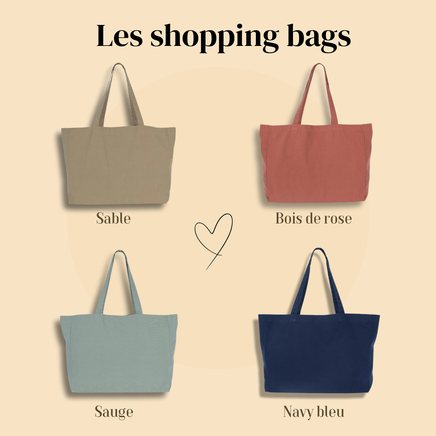 Marcel & Lily - Vendita all'ingrosso Borsa per shopping/spesa - Borsa della spesa "Collezionista di piccole felicità" 4 colori4