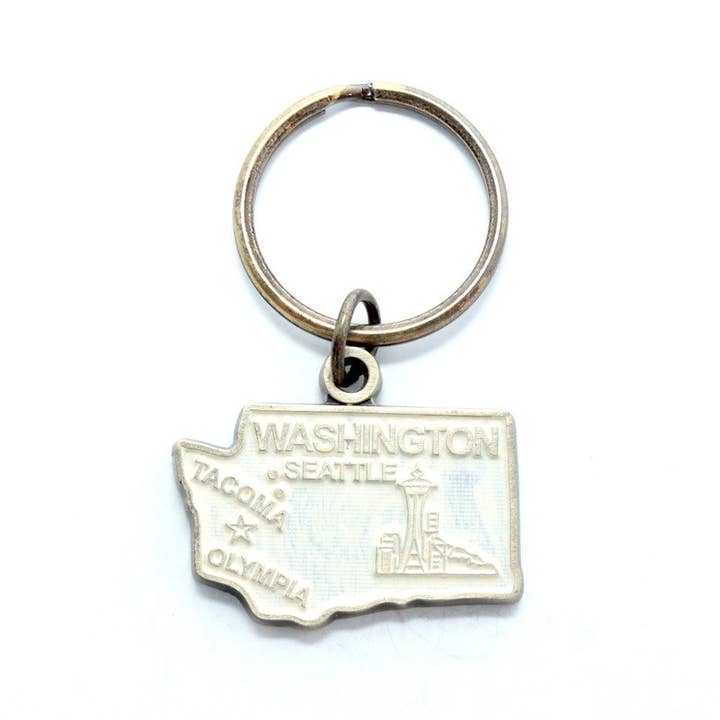 Gleeful Peacock - Wholesale Keychain - Unisex - Washington Keychain - High Quality Thick Metal State Love1