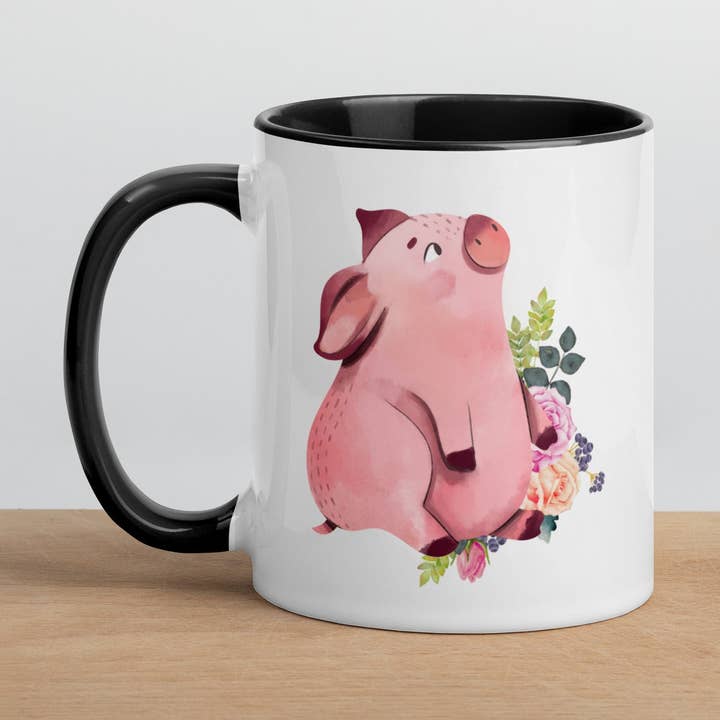Flower Pig Mug for wholesale by Jetpack Mugs
