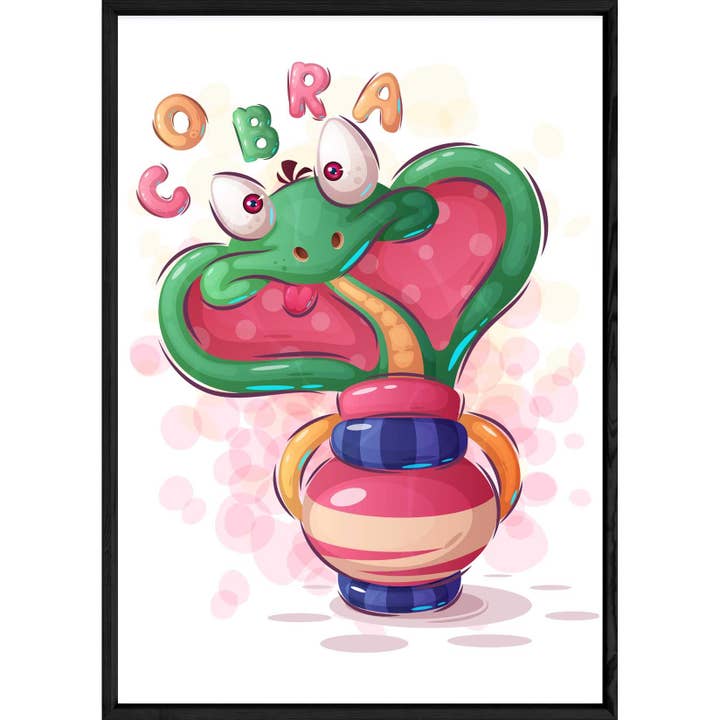 ELISE ET LOUISE - Venta al por mayor Ilustración - Cuadro Serpiente Animal — 23x32 — Marco de madera y cristal