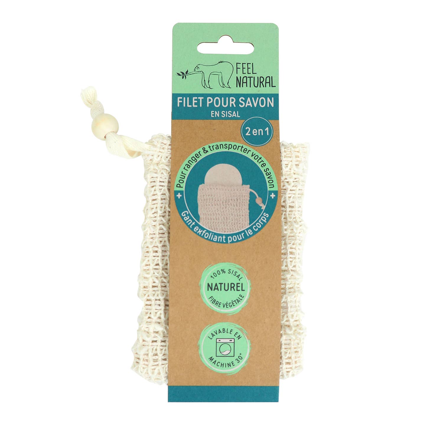 FRENCH TENDANCE - Vente Pochette à savon - Filet pour savon en sisal 2en1.0