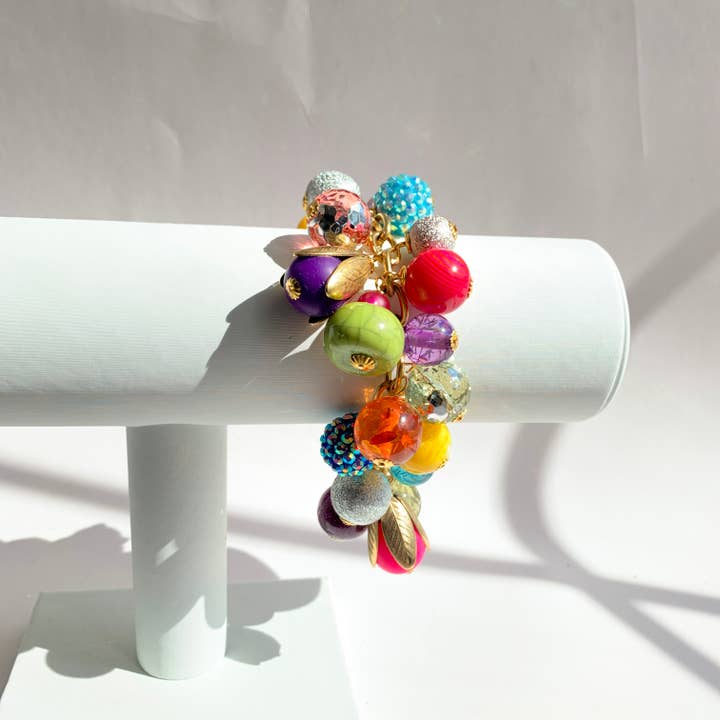 Lenora Dame - Wholesale Charm/Dangle Bracelet - Colorful Beaded Charm Bracelet