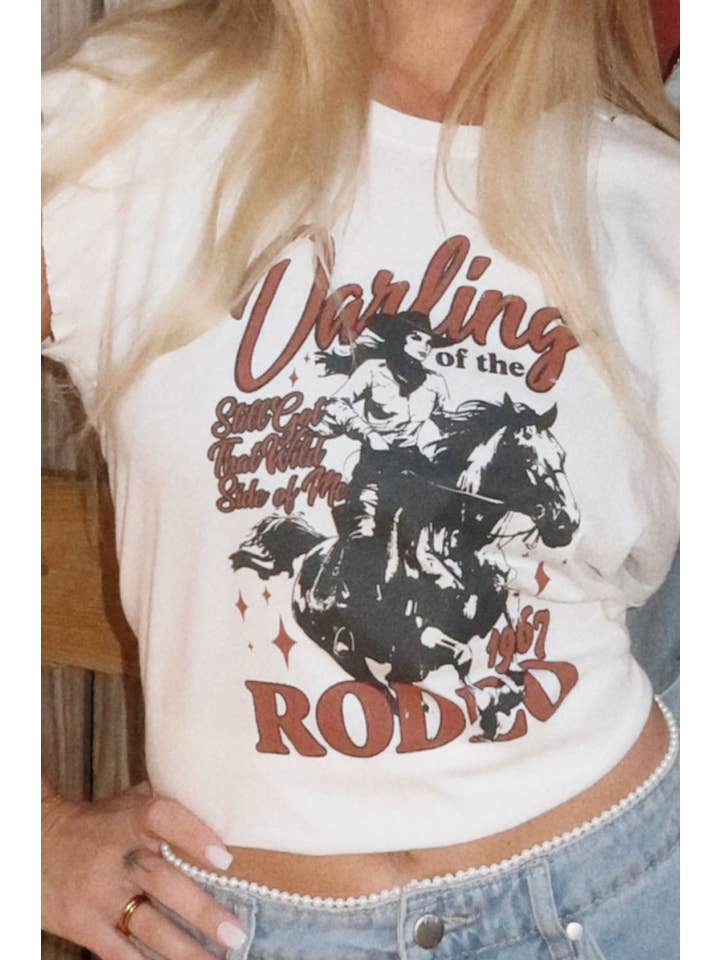 IVORY Darling of the Rodeo Vintage-Wash Graphic Tee for wholesale on Faire