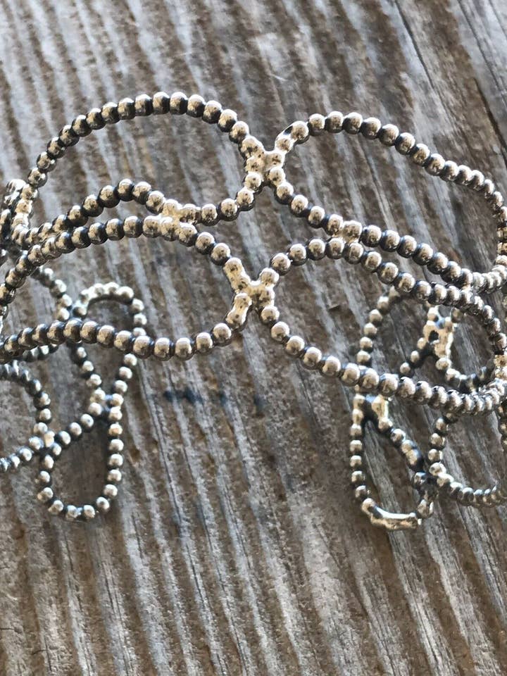 Handcrafted Bead Sterling Silver Bracelet Cuff for wholesale by Nizhonitradersllc