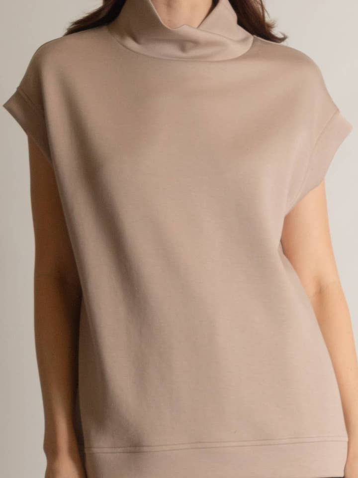 P. CILL - Wholesale Knit Top - Women's - P. CILL Butter Modal Mock Neck Capped Sleeve Top25