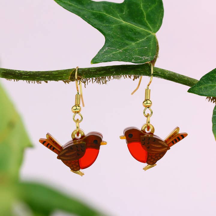 Tortoiseshell Robin Earrings for wholesale on Faire2