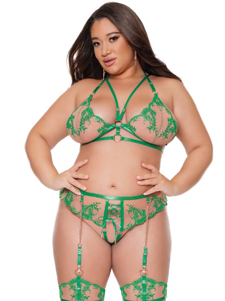 24502 - Conjunto de Arnés Verde para venta al por mayor de Coquette