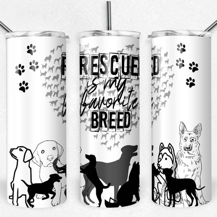 Rescue er min favorit race BW Tumbler for engroshandel hos Beautiful Creations by Laney