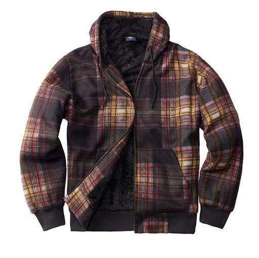 Generation XYZ – wholesale Sweatshirt – Men's – Men's Plaid Sherpa Lined Sweatshirt[HF-MFJ-185X]3