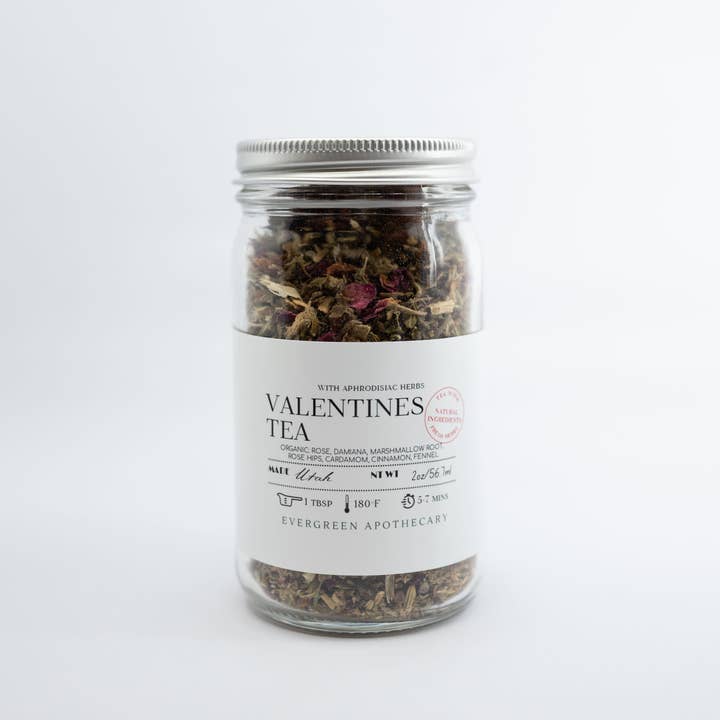 Evergreen Apothecary – wholesale Loose tea – Valentines Tea, Aphrodisiac Herbs, 8oz