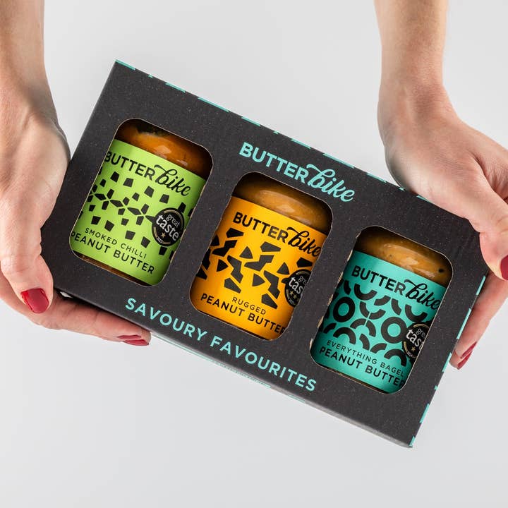 Savoury Faves Peanut Butter Gift Trio for wholesale by Butter Bike Co Peanut Butters