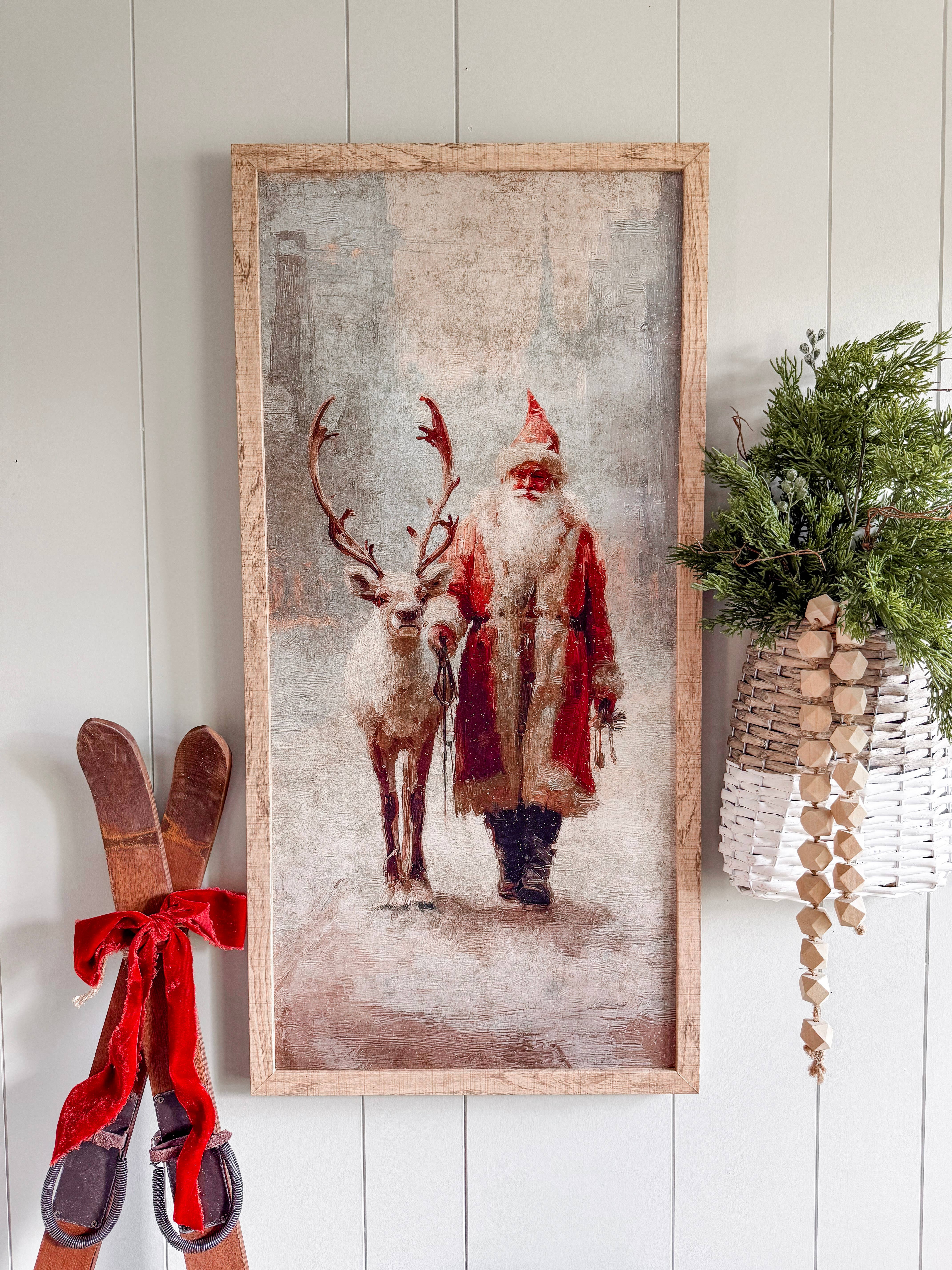 WillowBee Signs & Designs – wholesale Skylt – Tomte & Ren Träskylt - Rektangel0