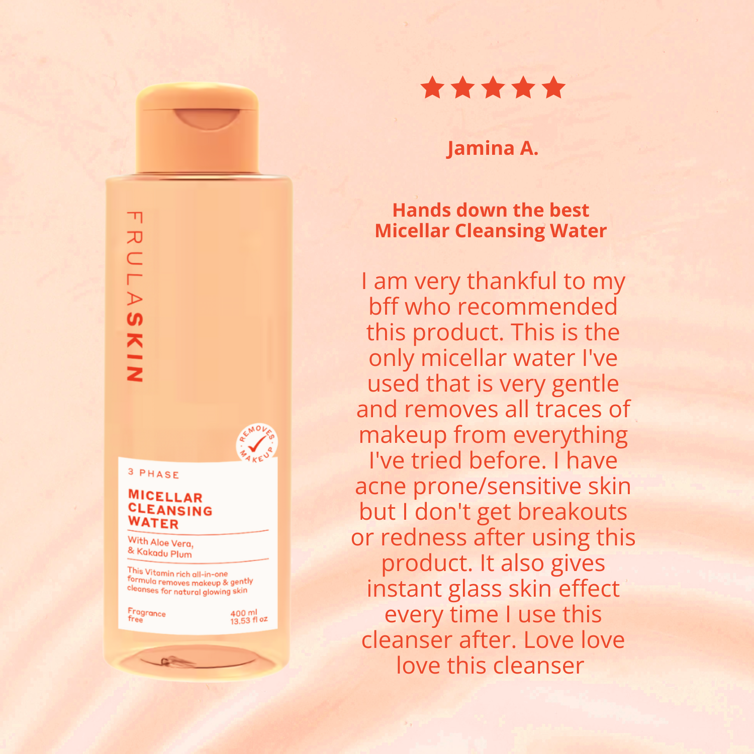 FRULA BEAUTY (The Clean Beauty Company Limited) – wholesale Facial cleanser – Frula - 3 Phase Micellar Cleansing Water4