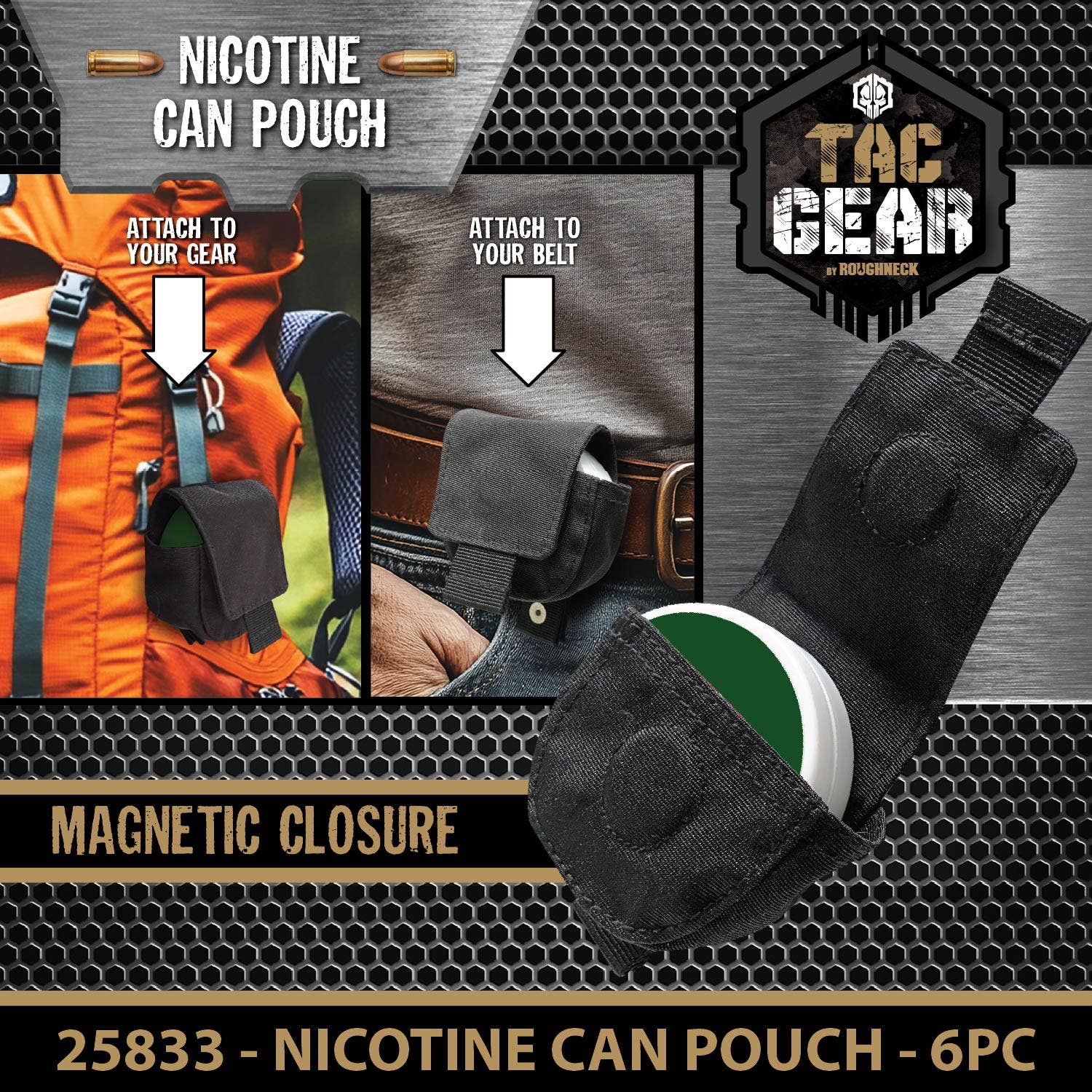 Novelty Brands - Wholesale Retailer Display - Home & Living - Tac Gear Magnetic Close Nicotine Can Pouch - 6/Display3
