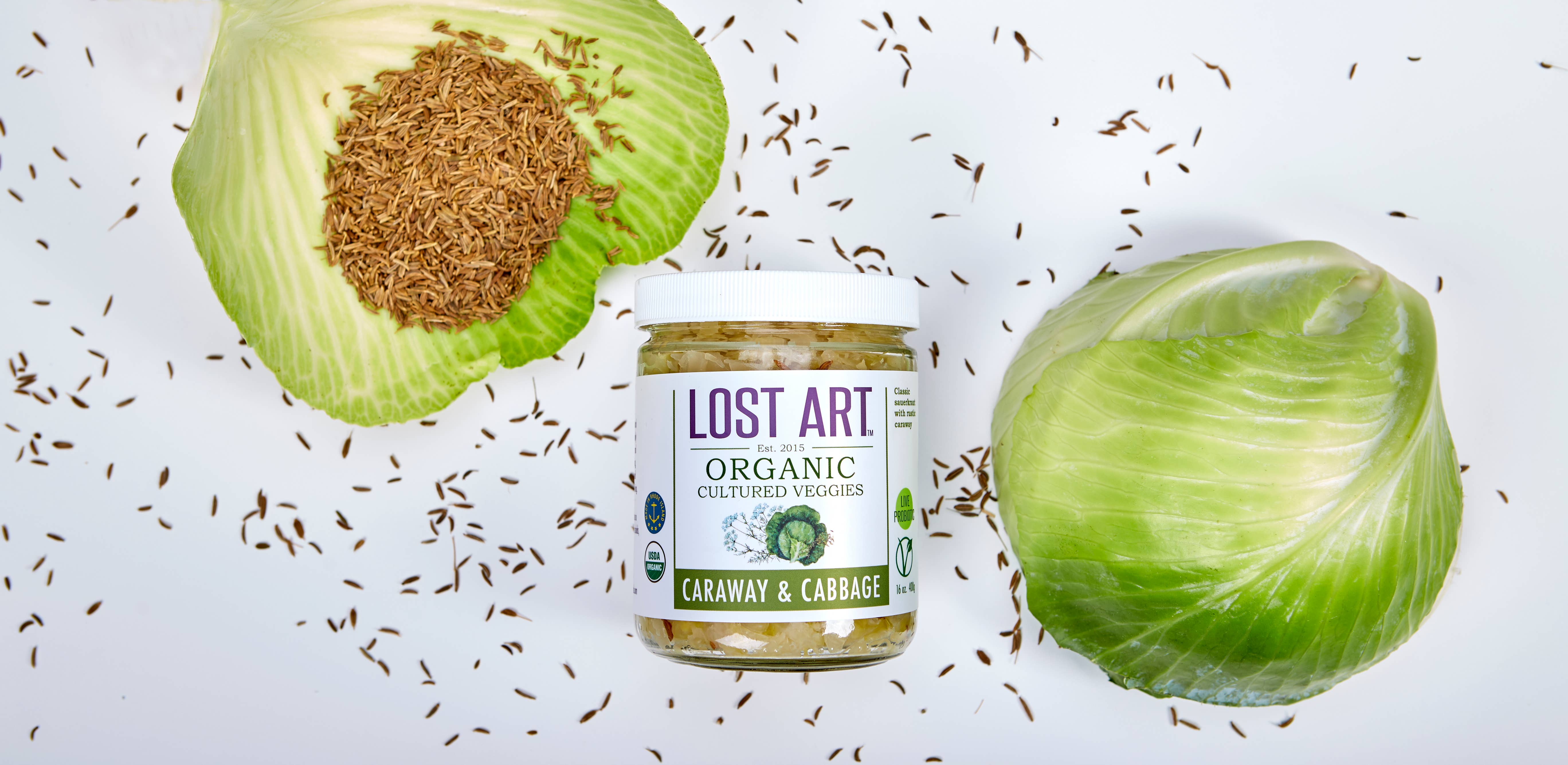 Lost Art Cultured Foods - Wholesale Pickled Vegetables - Cabbage & Caraway (Organic/Kosher)1