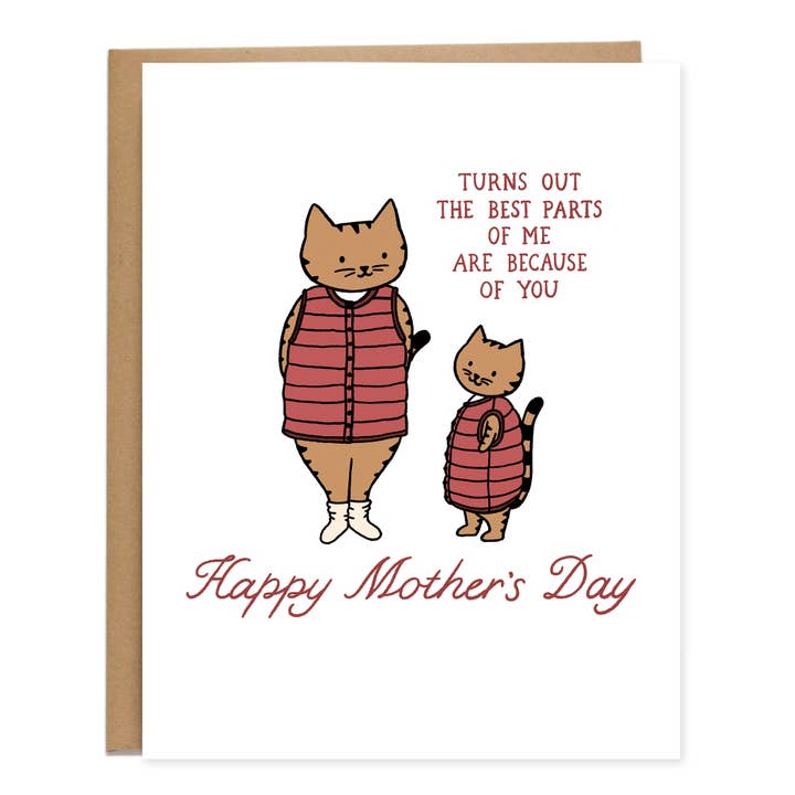 Cats Best Part Mother's Day Card for wholesale by Tiffbits