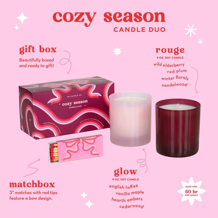 GP Candle Co. - Wholesale Jar/Filled Candle - Cozy Season Candle Duo1