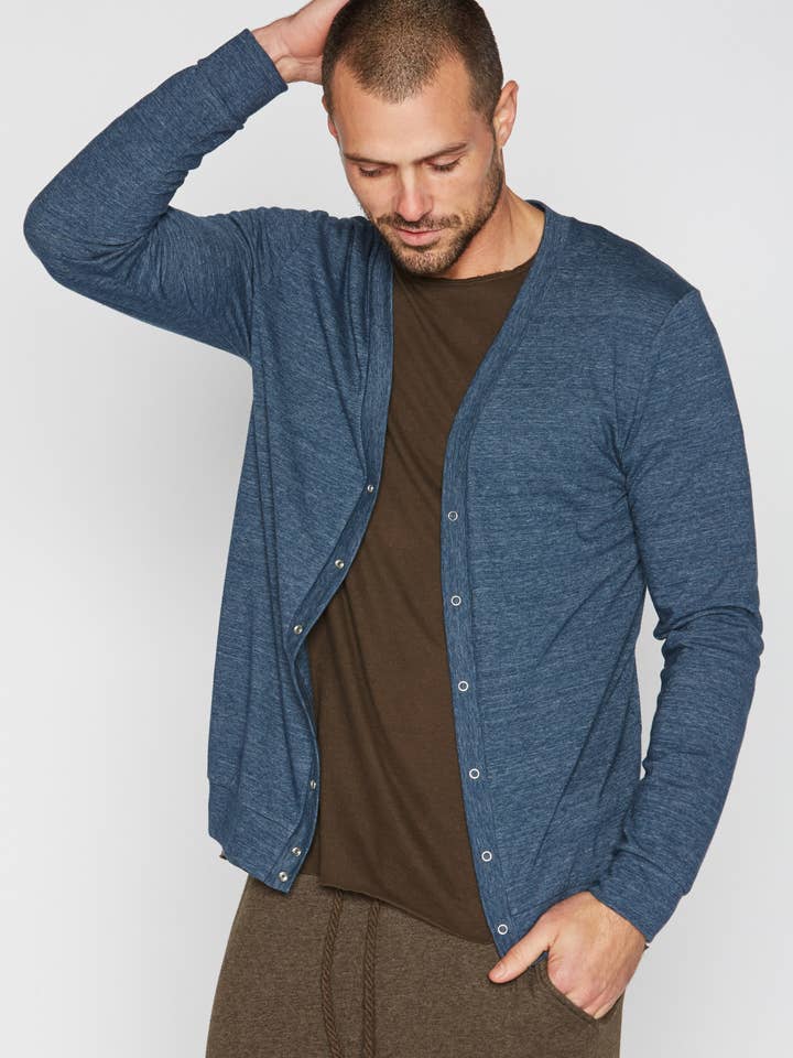 Mika Jaymes - Wholesale Cardigan - Men's - Men's Tri-Blend Cardigan Sweater21