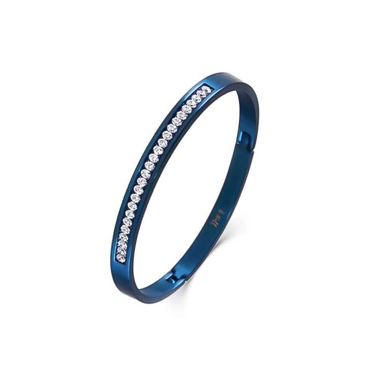 BG333BL B.Tiff Blue Eternity 25 Bangle Bracelet for wholesale by B.Tiff