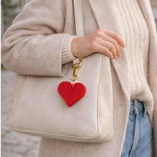Scandinavian Hearts - Wholesale Purse/Bag Accessory - Women's - Felt Heart Purse Charm Minimalist Ksychain15
