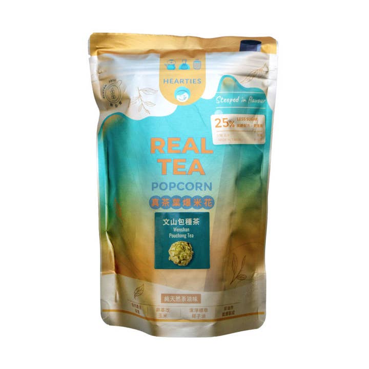 Real Tea Popcorn (Wenshan Pouchong Tea) for wholesale by Hearties Gluten-free Snacks