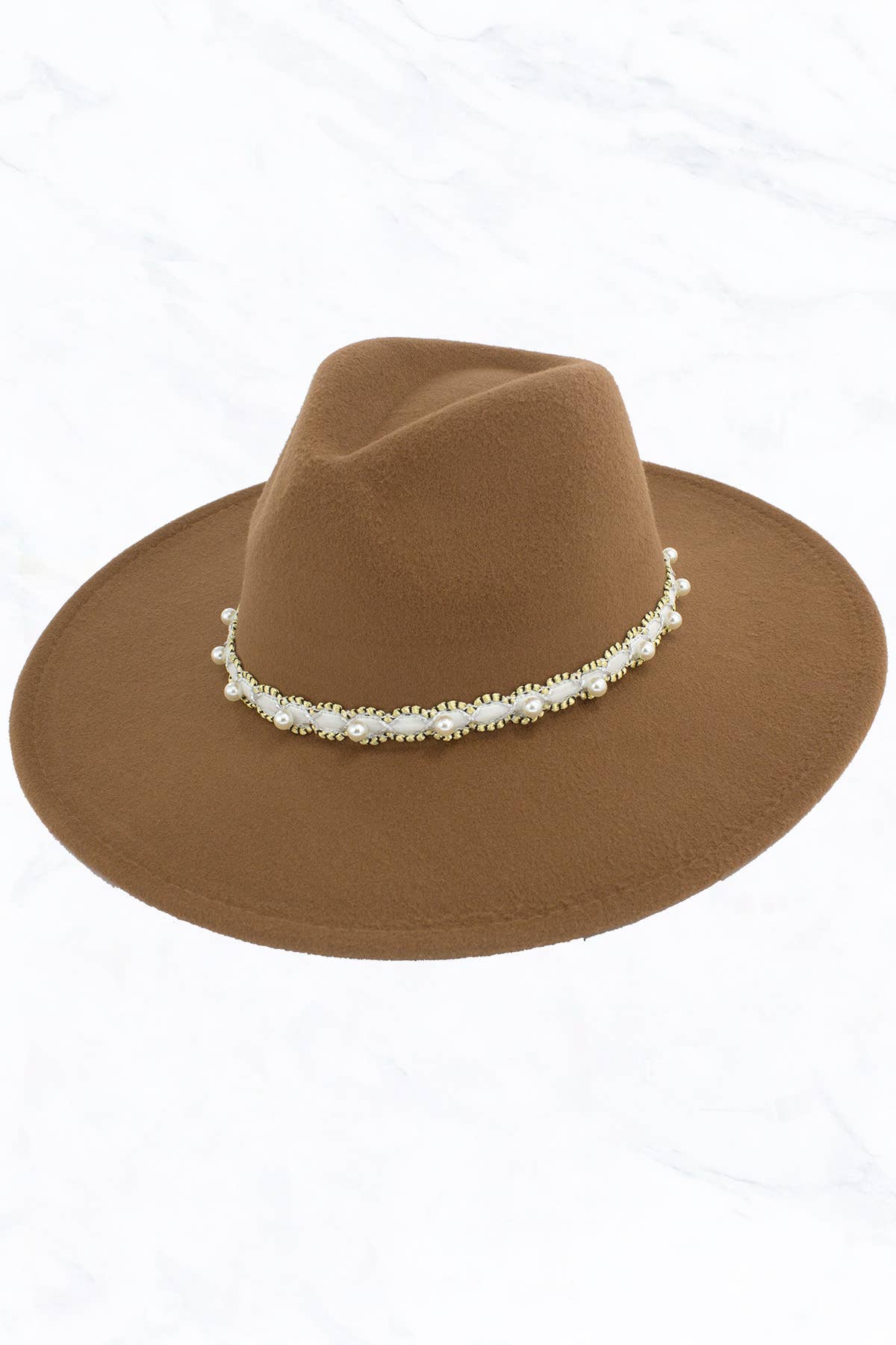 Suzie Q USA - Wholesale Fedora - Women's - Big Brim Peach Heart Top Jazz Hat with Pearl Belt7