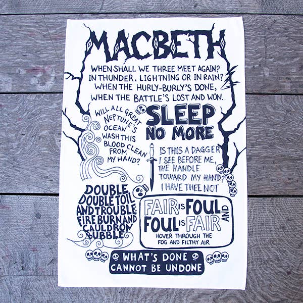 Macbeth Quotes Tea Towel for wholesale by The Globe Shop