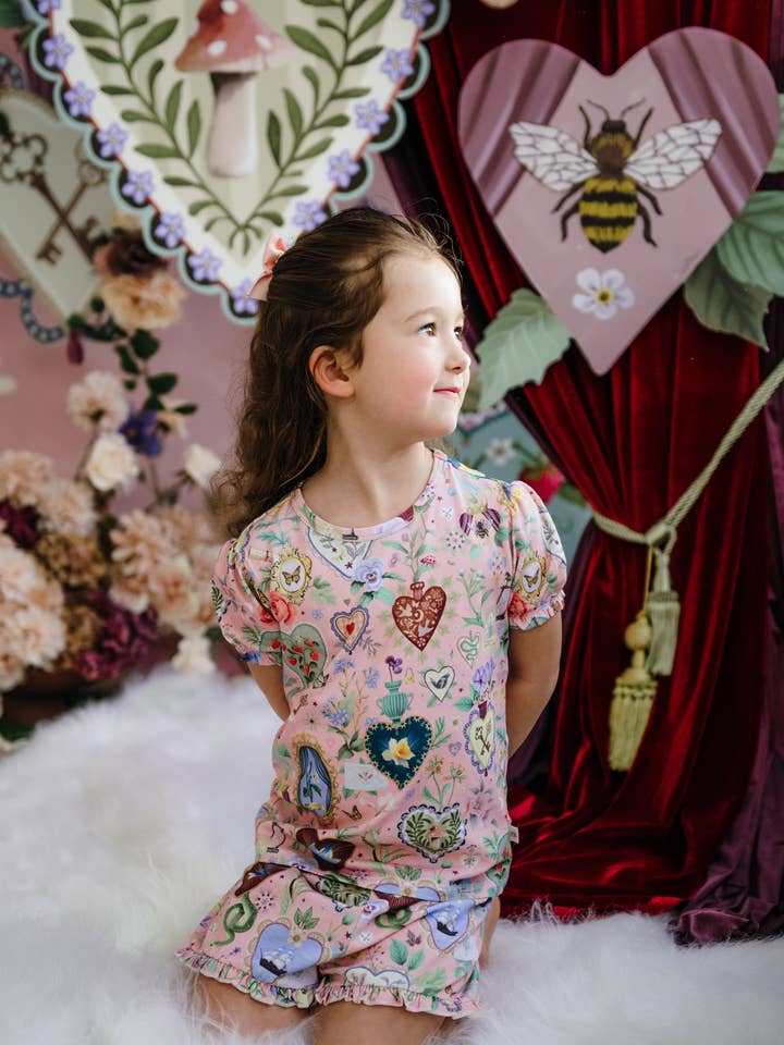 'All my Hearts' Plume Sleep Set - Parfait Pink for wholesale on Faire4