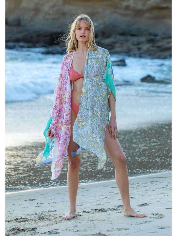 Lovestitch - Wholesale Kimono - Women's - Floral Multi Bohemian Open Front Kimono8