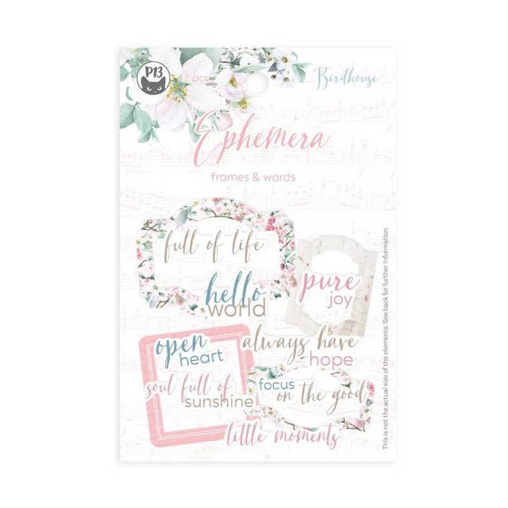 Ephemera sæt rammer og ord fuglehus, 12 stk for engroshandel hos P13