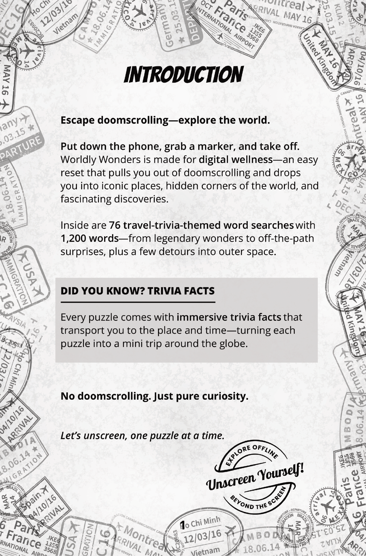 Unscreen Yourself! - Wholesale Puzzle - Adult - Worldly Wonders – Travel Word Search Puzzles with Trivia6