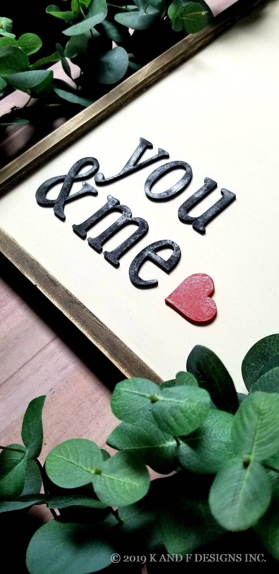 Ginger + Brich Inc. - Vente Pancarte - Sale**You & Me w/heart | Panneau de ferme | Lettrage 3D | Découpe au laser | Décoration d'intérieur | Art mural | Décoration de ferme | Cadeau de mariage1