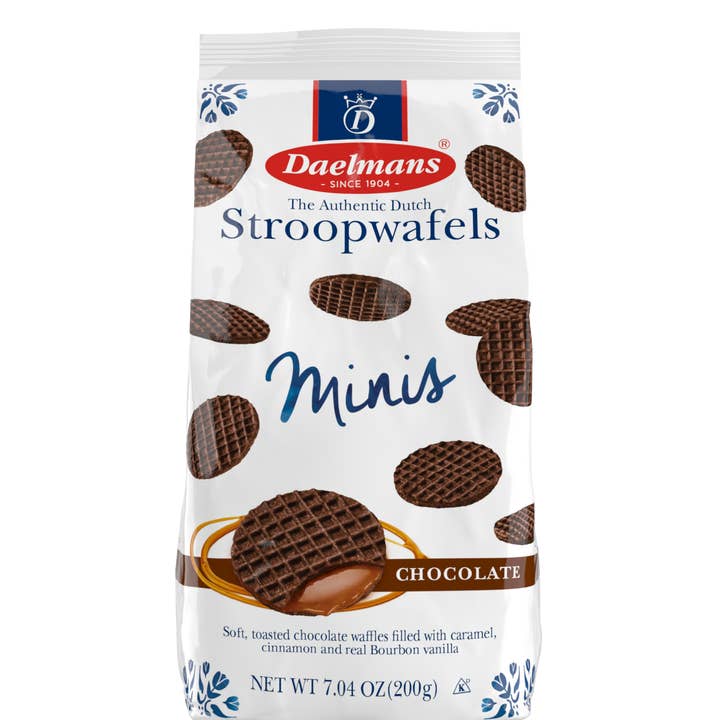 Daelmans Stroopwafels - Wholesale Cookie - Daelmans Chocolate Mini Stroopwafels Bag (Case of 12)