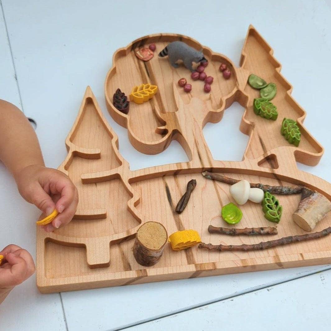 Carved Together Co – wholesale Wood toy – Child – Forest Landscape Sensory Play Tray - Large3