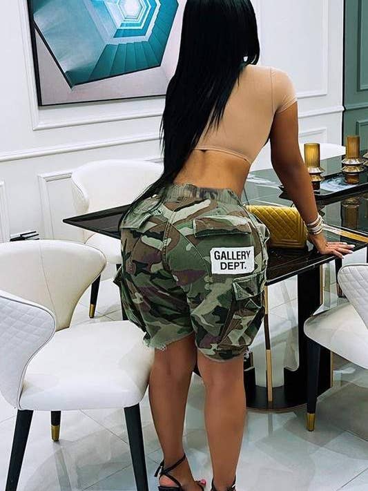 CAMO camouflage knee high shorts for wholesale on Faire2