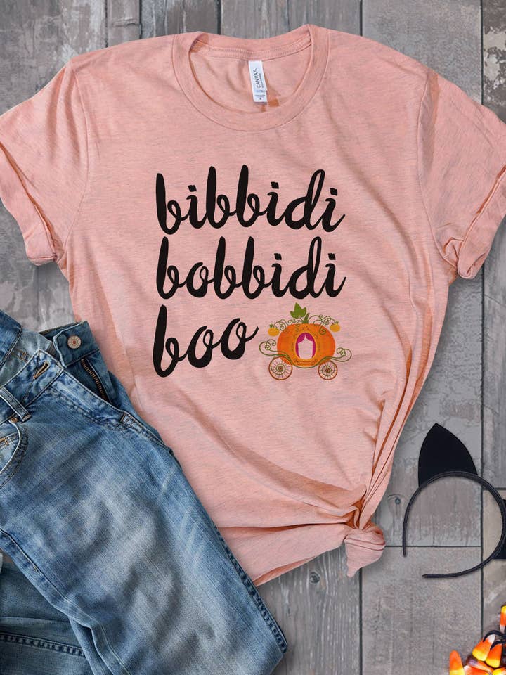 Prism Peach Bibbidi Bobbidi Boo - Camiseta de Halloween outono para venda a revendedores na Faire