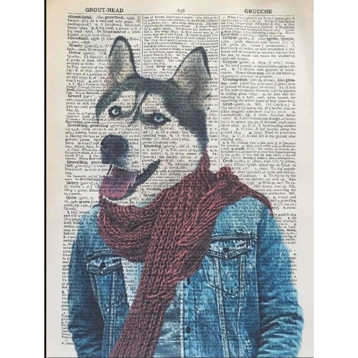 Siberian Husky Dictionary Dog Print - Dog Wall Art Print for wholesale by Parksmoonprints