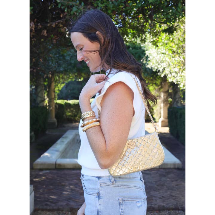 Caroline Hill - Wholesale Crossbody Bag - Women's - Livi Quilted Crossbody CHAMPAGNE POP