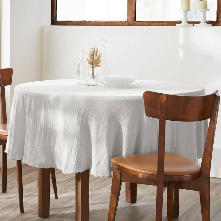Housse De Rêve - Wholesale Tablecloth - Round tablecloth 180x180 cm Cotton Gauze Cloud