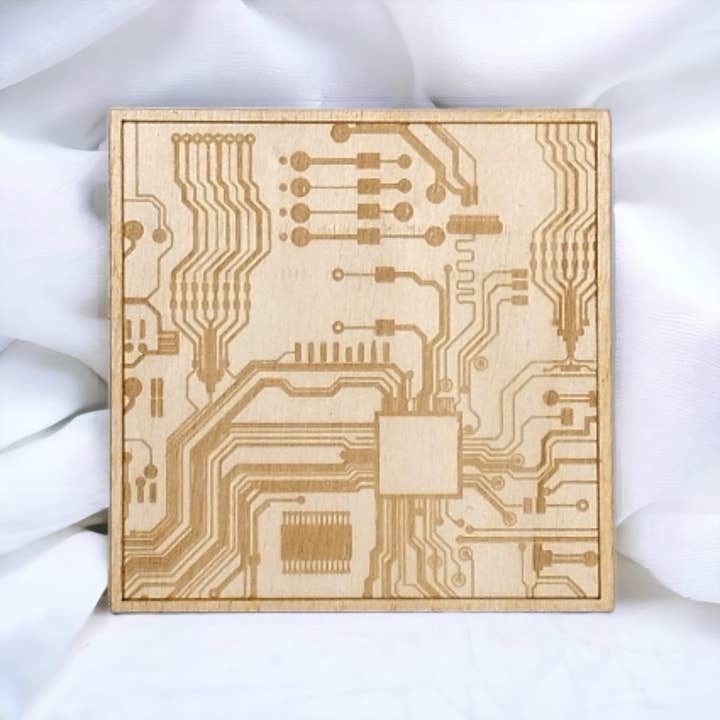 Unique Circuit Board Wooden Coasters - Handmade Gift - Geek for wholesale by Studio Rima