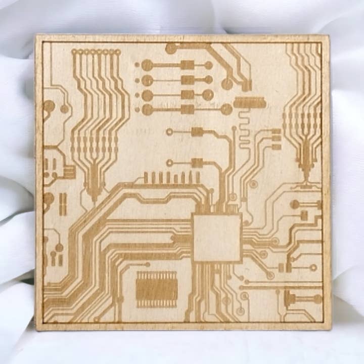 Unique Circuit Board Wooden Coasters - Handmade Gift - Geek for wholesale by Studio Rima