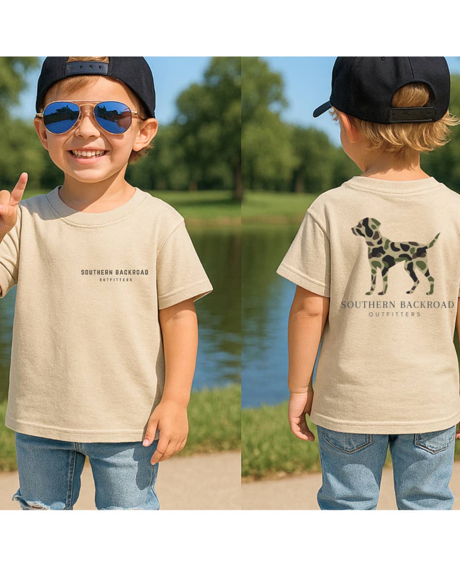 Southern Backroad Tees LLC - Wholesale Screen Printed T-Shirt - Kids - Camo Dog Shirt