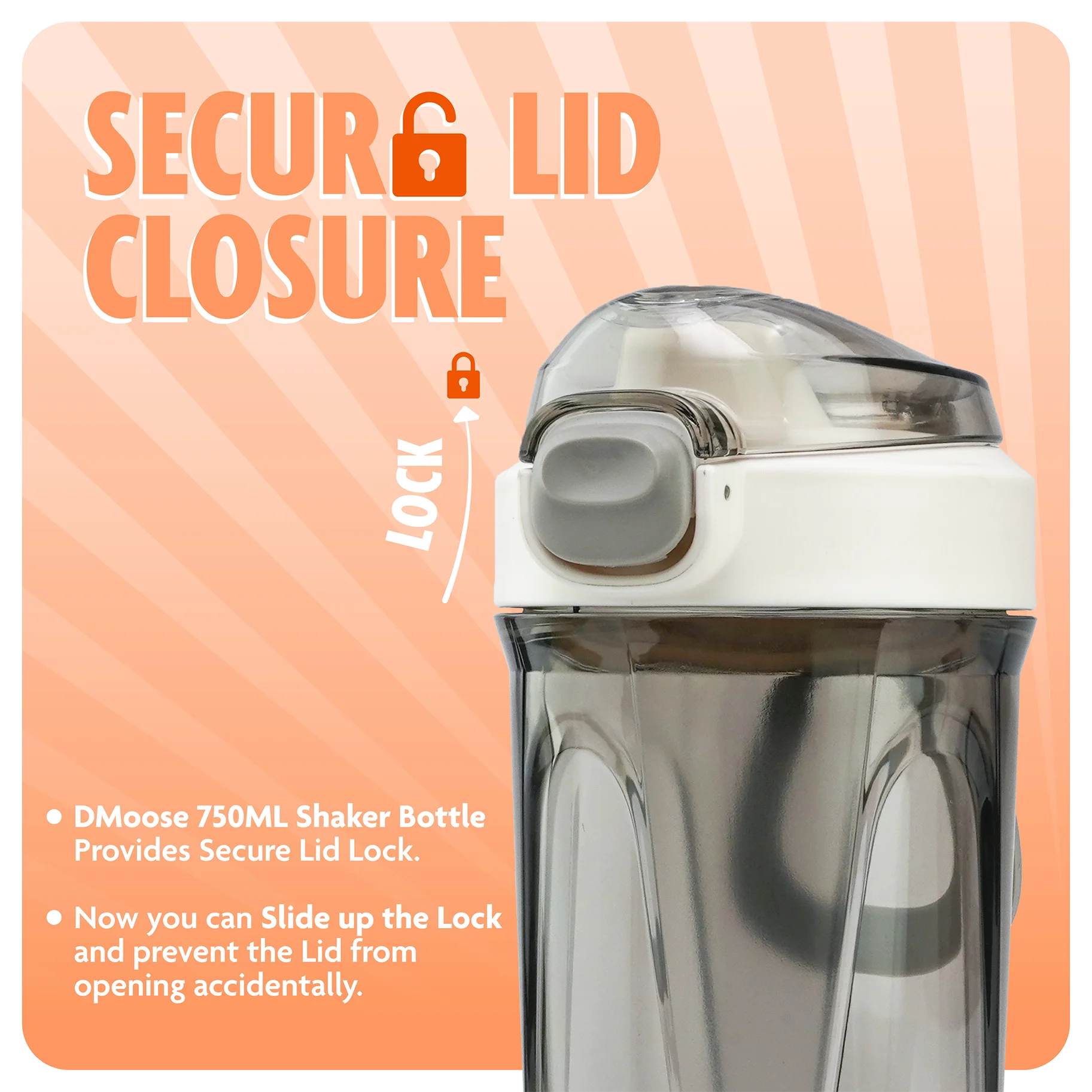 DMOOSE - Wholesale Water bottle - DMoose Workout Shaker Bottle - 750ml9