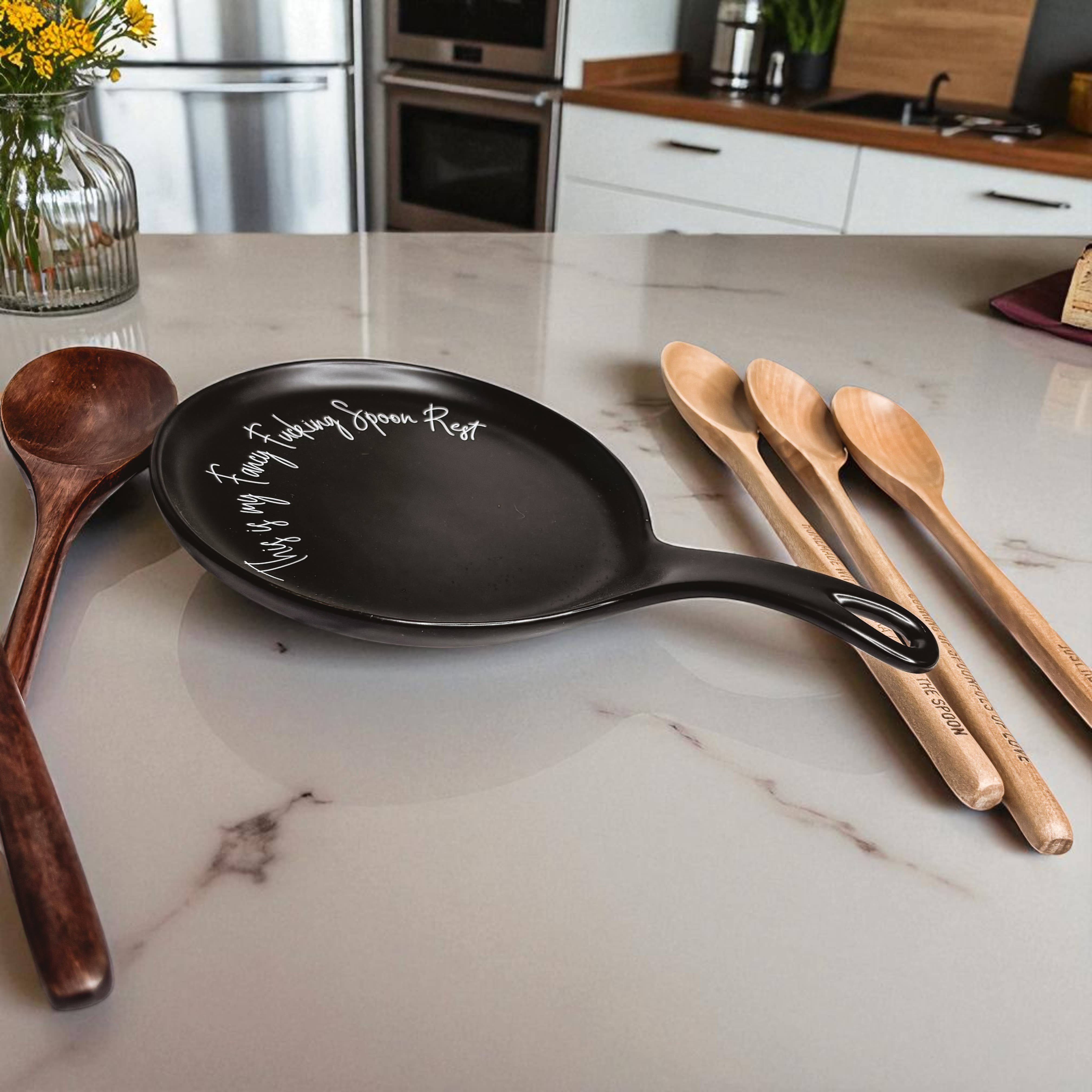 Gia Roma - Vendita all'ingrosso Poggiamestolo - Decorazione da cucina, set di poggia cucchiai in ceramica fatto a mano con cucchiaio in legno43