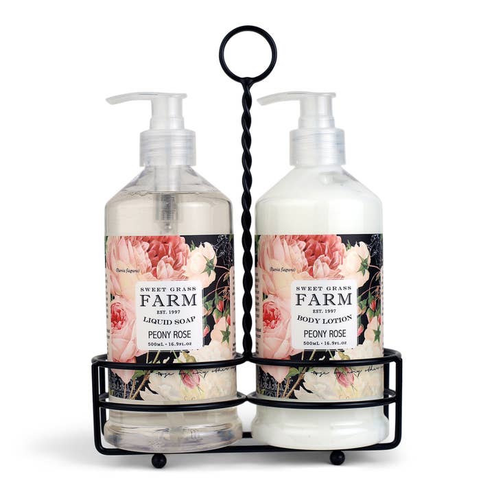 Sweet Grass Farm - Wholesale Body Cream/Lotion - Meadow Body Lotion & Liquid Soap Caddy Set4