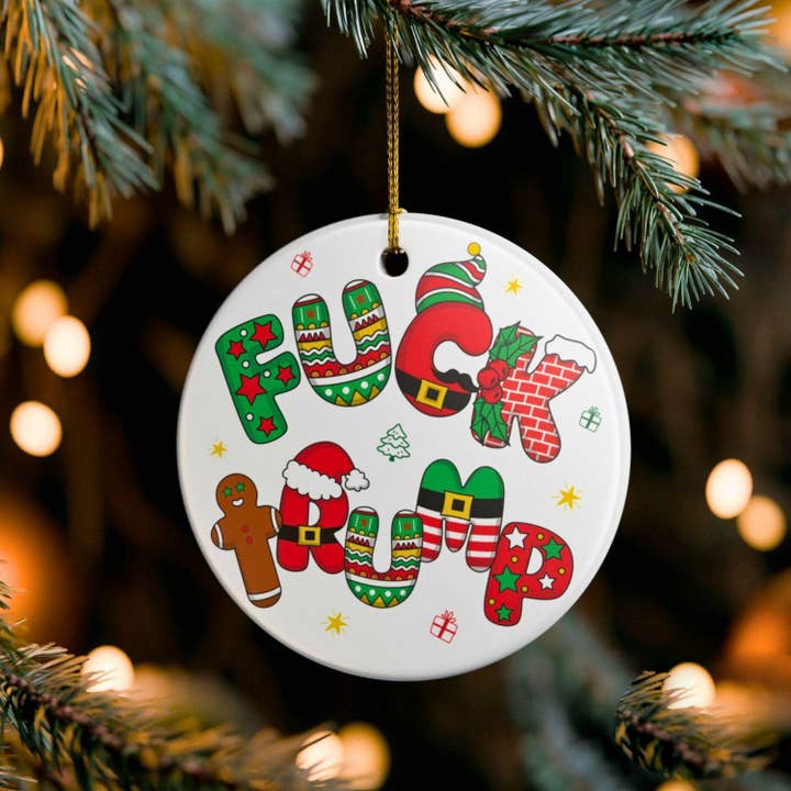 Embrova - Wholesale Ornament - Funny FDT Democrat Ornament, Anti Trump Gift for Liberal